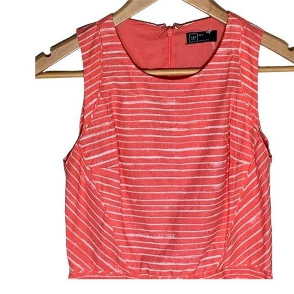 Gap Dress Womens 2P XS Petite Sundress Fit Flare Mini Pink Sleeveless Work ALine - Picture 2 of 11